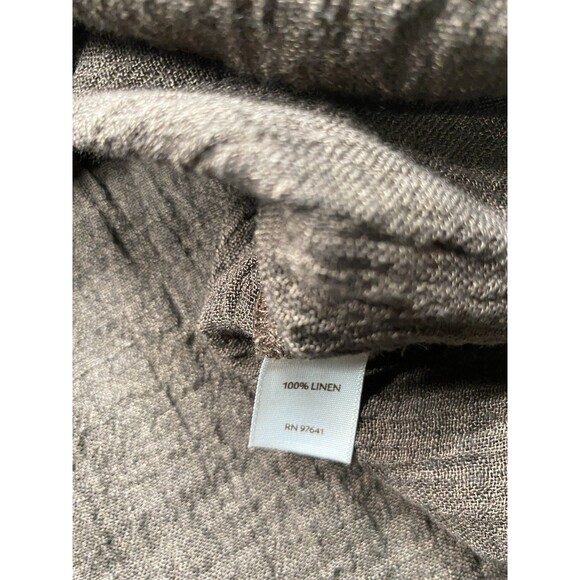 J Jill Linen Top Women’s L/P Crinkly Brown Oversized Fit Short Sleeve - Picture 6 of 6